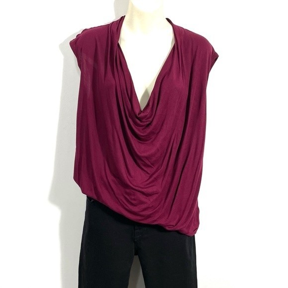CAbi Style 535 Burgundy Draped Neck Top - Picture 3 of 9